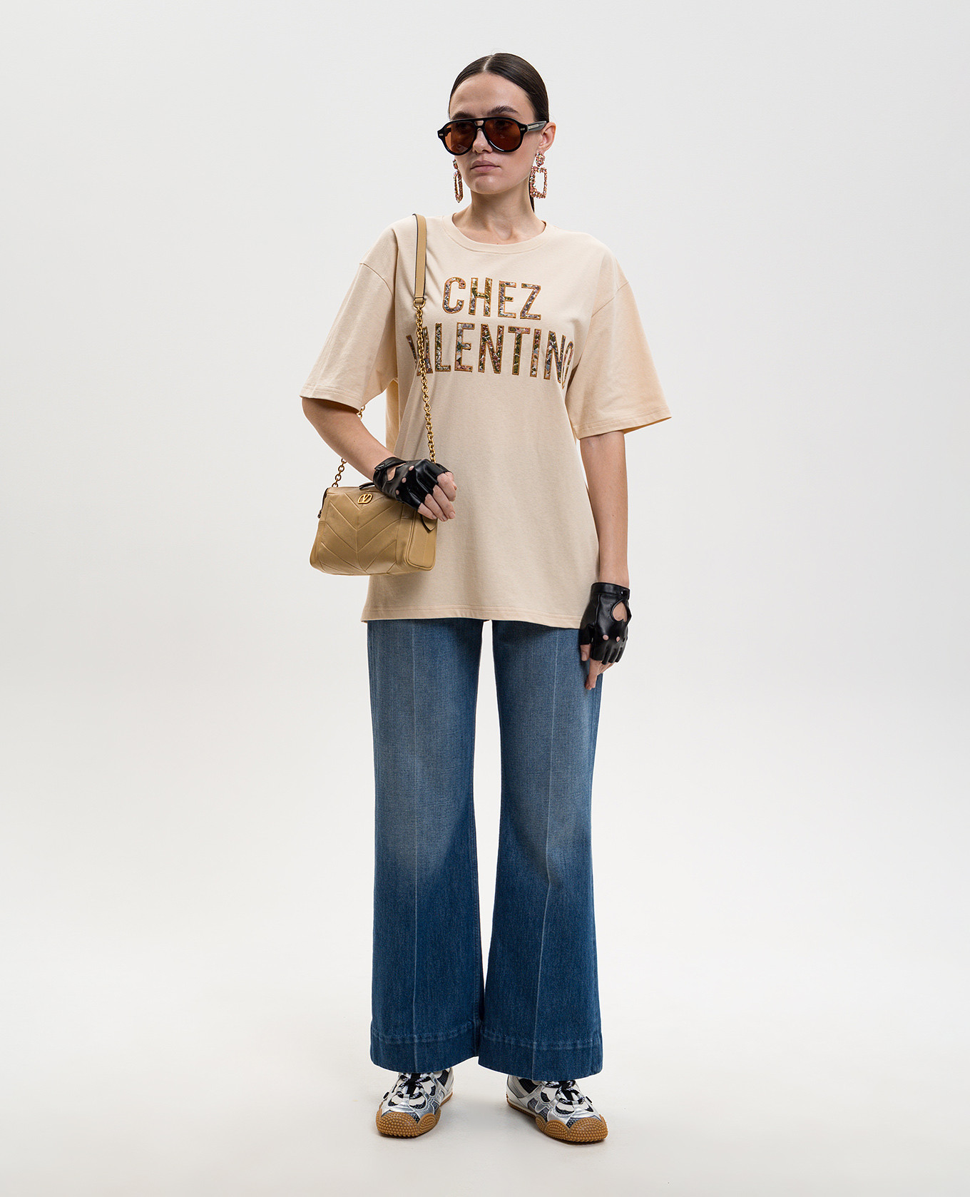 Beige T-shirt with a patch Valentino 2