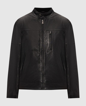 Trussardi Black leather jacket R301M000054NML902L01