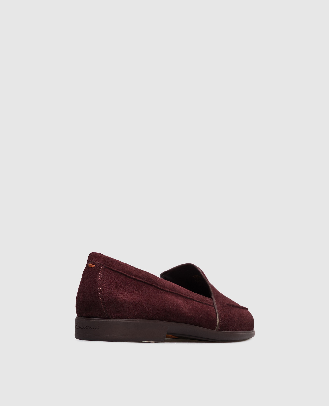 Burgundy suede loafers Santoni 3