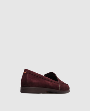 Santoni Burgundy suede loafers WULB72051GC2SAEA