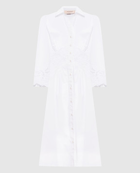Twinset White shirt dress with broderie embroidery 261TT2034