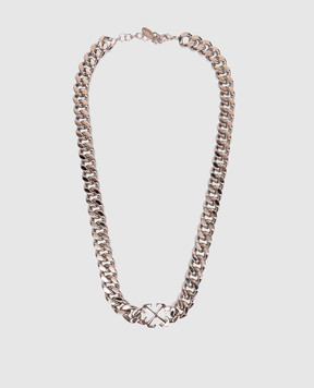 Off-White Silver chain necklace with Arrow emblem OMOB156C99MET001
