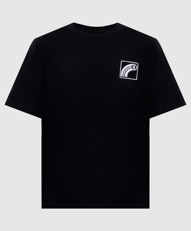 Zwart T-shirt met textuurprint