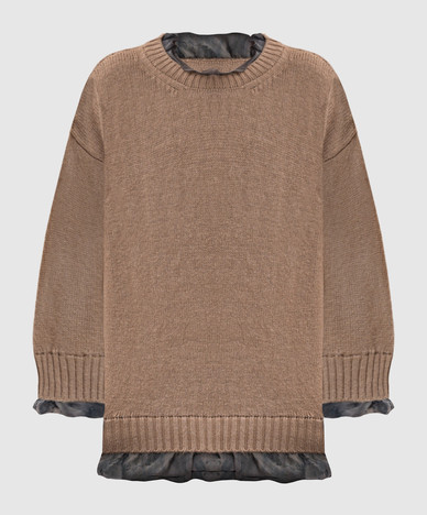 Brązowy jedwabny sweter