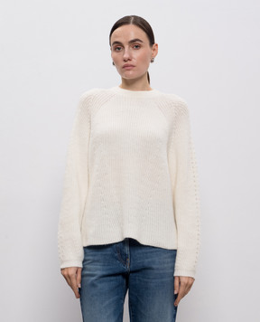 Twinset White alpaca sweater with logo 252TT3060