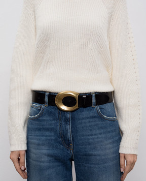Twinset Black leather belt with logo 252TS5BBB