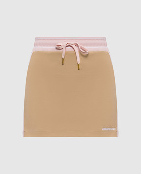 Casablanca Beige mini skirt with logo embroidery WPF26SK19601