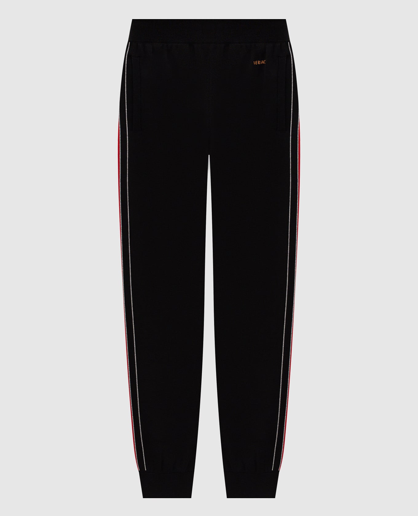Black joggers with logo embroidery