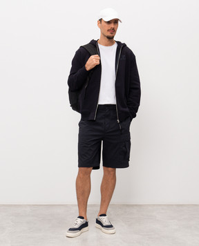 C.P. Company Blue shorts with logo patch MBE254A006439G