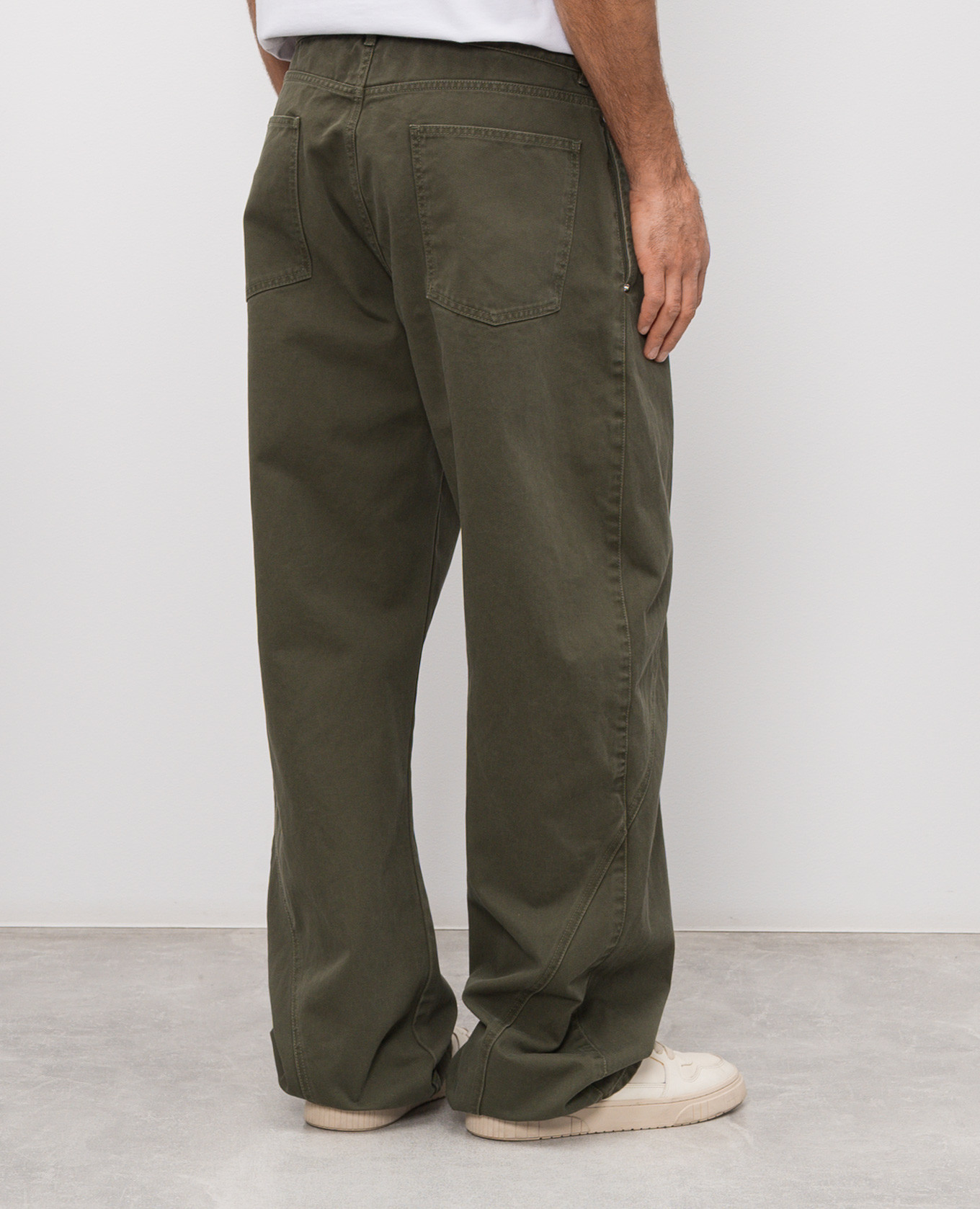 

Khaki jeans with logo patch JW Anderson