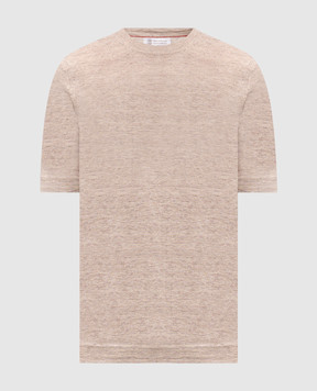 Brunello Cucinelli Beige linen t-shirt M2L00340