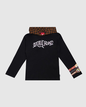 Sprayground Children's black long-sleeve What Time is It? with hood SPY1538