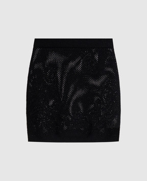 AMIRI Black openwork patterned mini skirt AWBMSK1020
