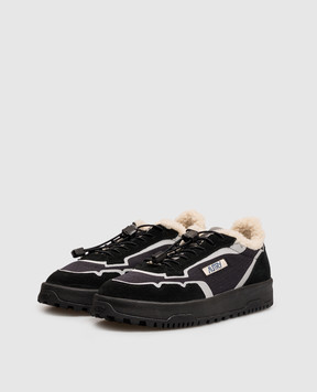 AUTRY Black WILDPACE combination sneakers with fur LDXMMQ01