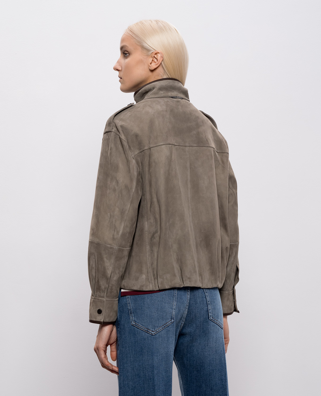 

Khaki suede jacket Brunello Cucinelli