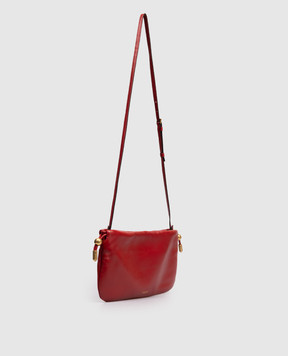 Versace Red leather female pouch bag with textured emblem 10243201A17449