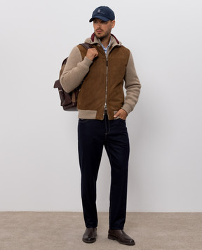 Brunello Cucinelli Brown combination jacket MPCLF2053