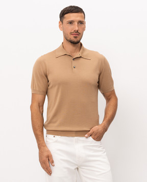 Enrico Mandelli Brown wool polo shirt 4K061A5646