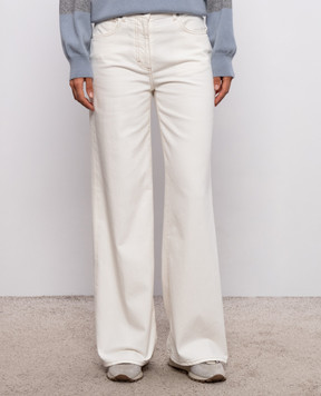 Peserico Ivory jeans with patch A04756TS07957