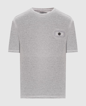 Stefano Ricci Grey melange T-shirt with embroidered logo MNH6104960TE0001