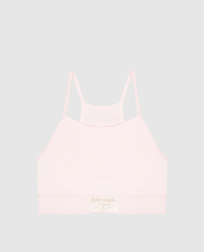 Palm Angels Pink top with logo patch PLA1UWTP10SI