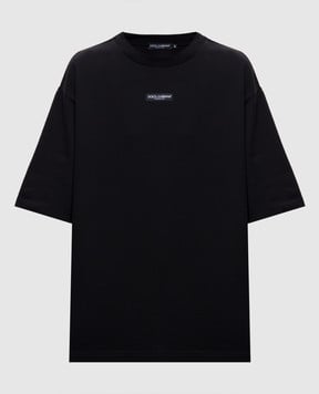 Dolce&Gabbana Black T-shirt with logo patch F8V78THU7MA