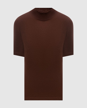 Brunello Cucinelli Brown cashmere and silk top M13800004P
