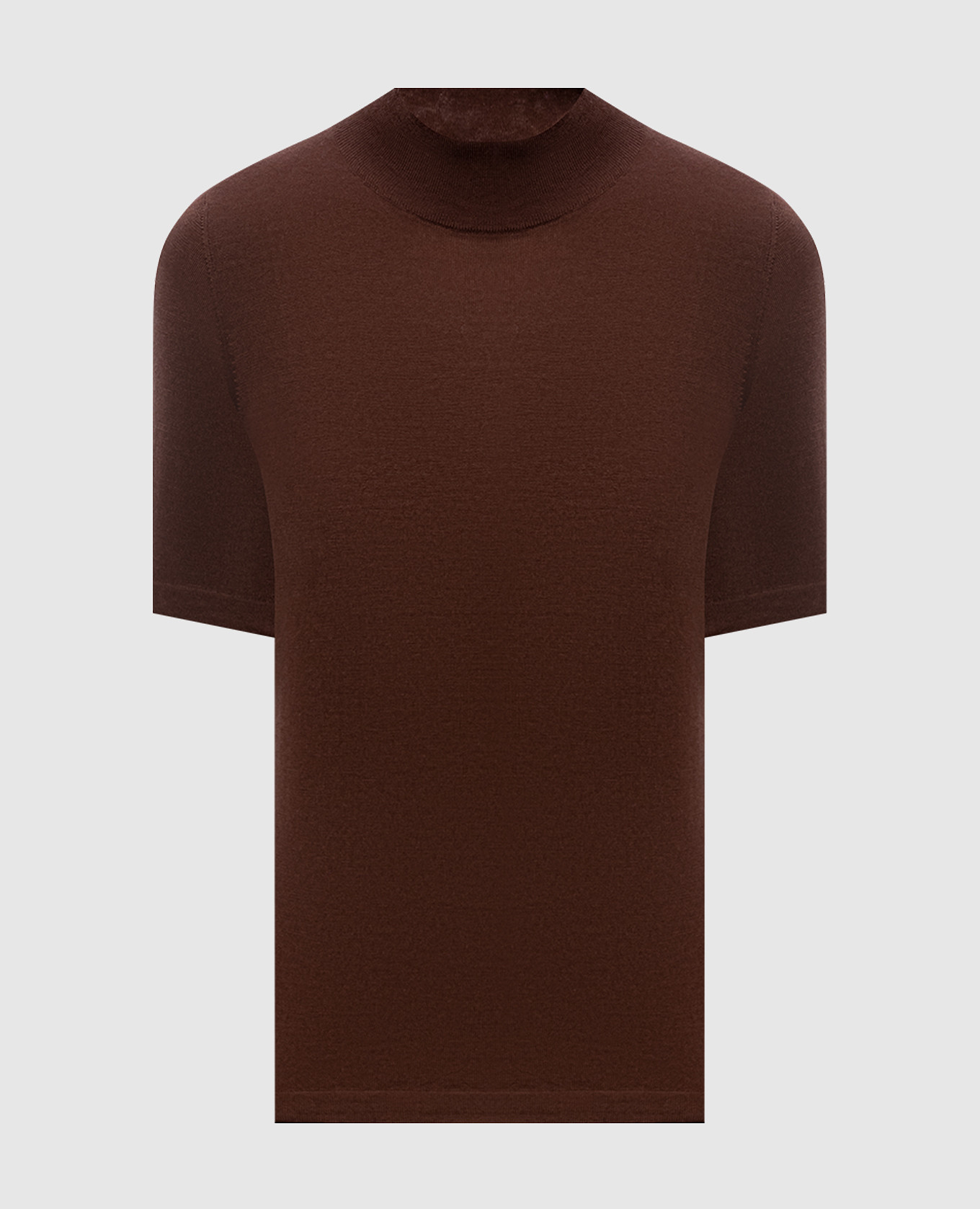 Brown cashmere and silk top