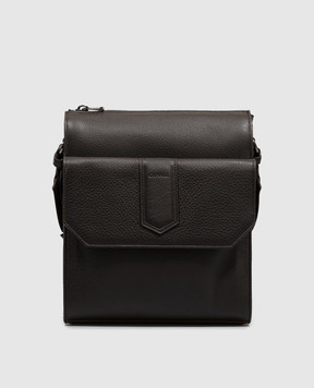Canali Brown leather bag with embossed logo NA00261P326134
