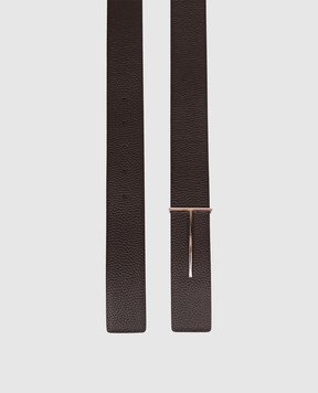 Tom Ford Reversible leather belt with branded silver buckle TB331LCL236S