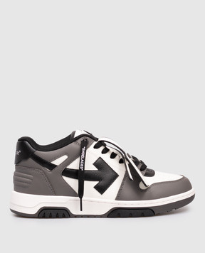 Off-White Out Of Office grey leather sneakers OMIA189C99LEA013
