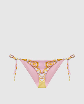 Versace Pink swimsuit panties with Spring Barocco print 10014071A17194