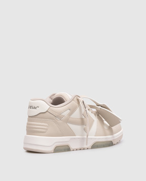 Off-White Out Of Office beige leather sneakers OWIA259C99LEA006