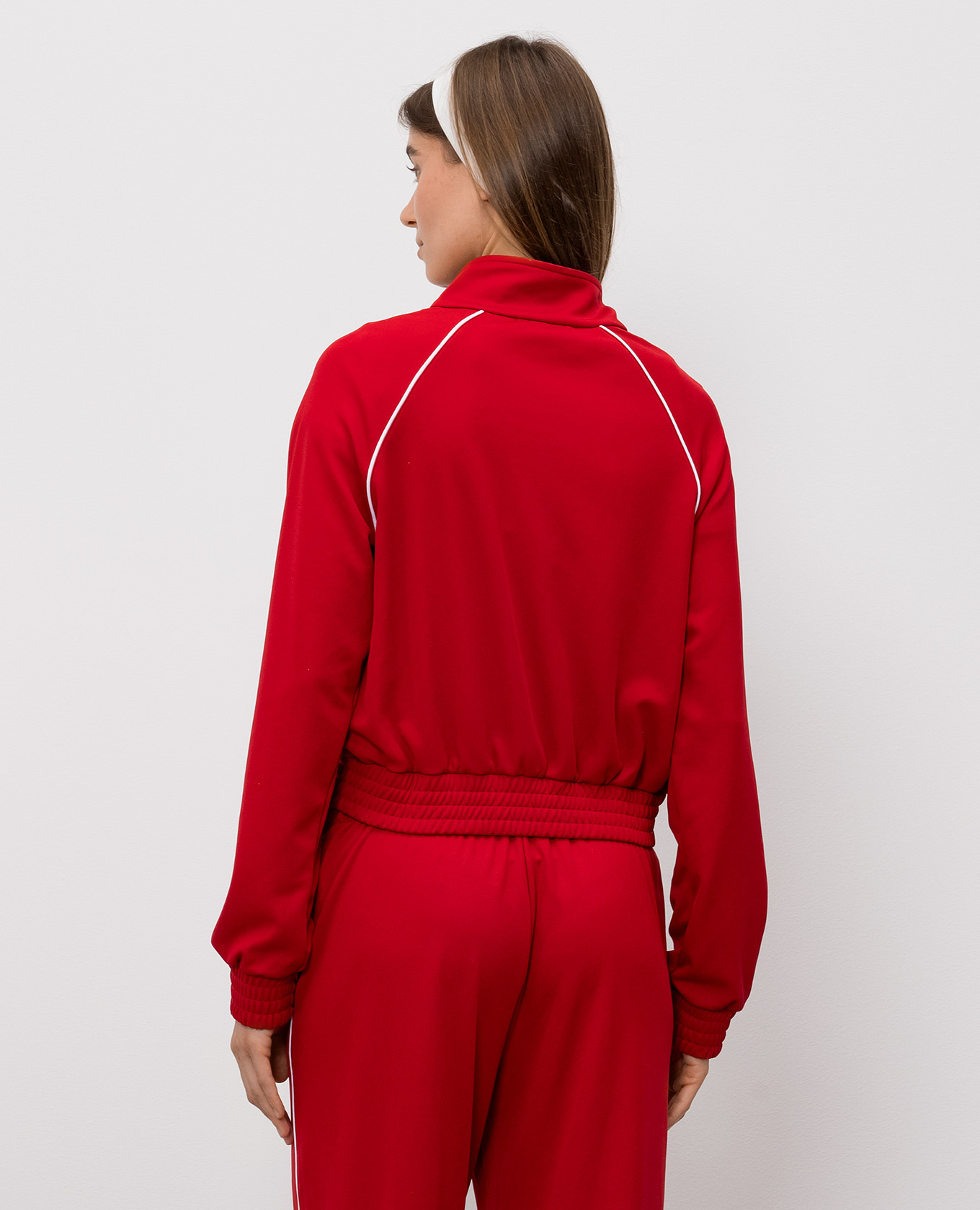 Red sports jacket with logo embroidery Sporty & Rich 4