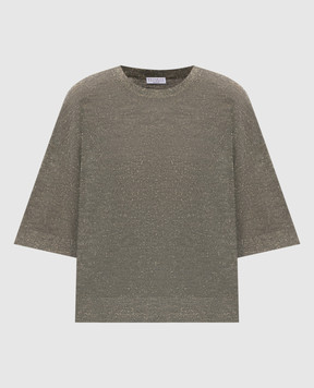 Brunello Cucinelli Khaki linen top M8Q257100