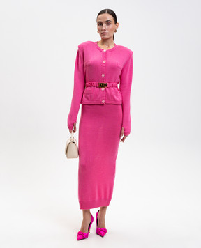 Rowen Rose Pink wool midi skirt KNIRRK048