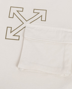 Off-White Children's khaki T-shirt with logo print 44BAA016S26J001