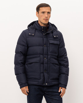 Stefano Ricci Blue wool down jacket M6J6300050W0001V