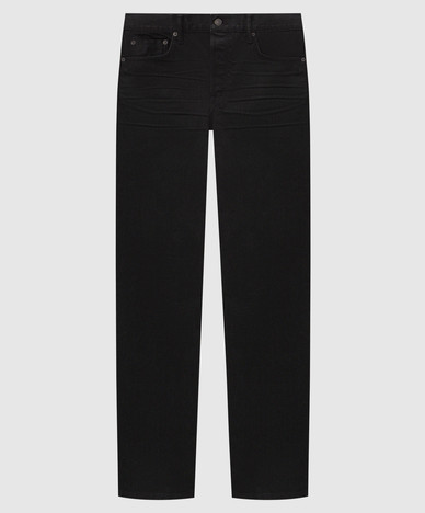 Black jeans with logo patch