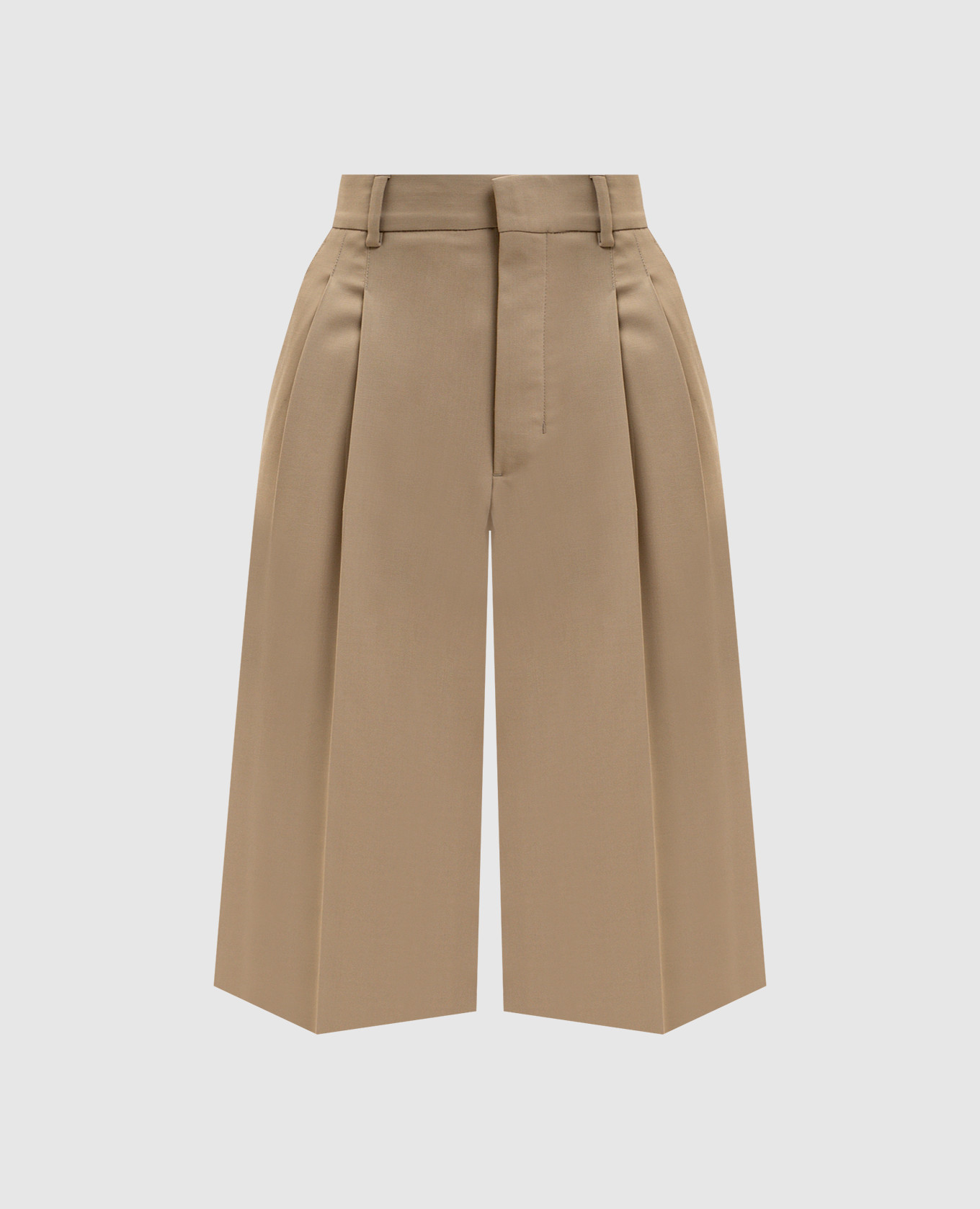 Beige wool Bermuda shorts