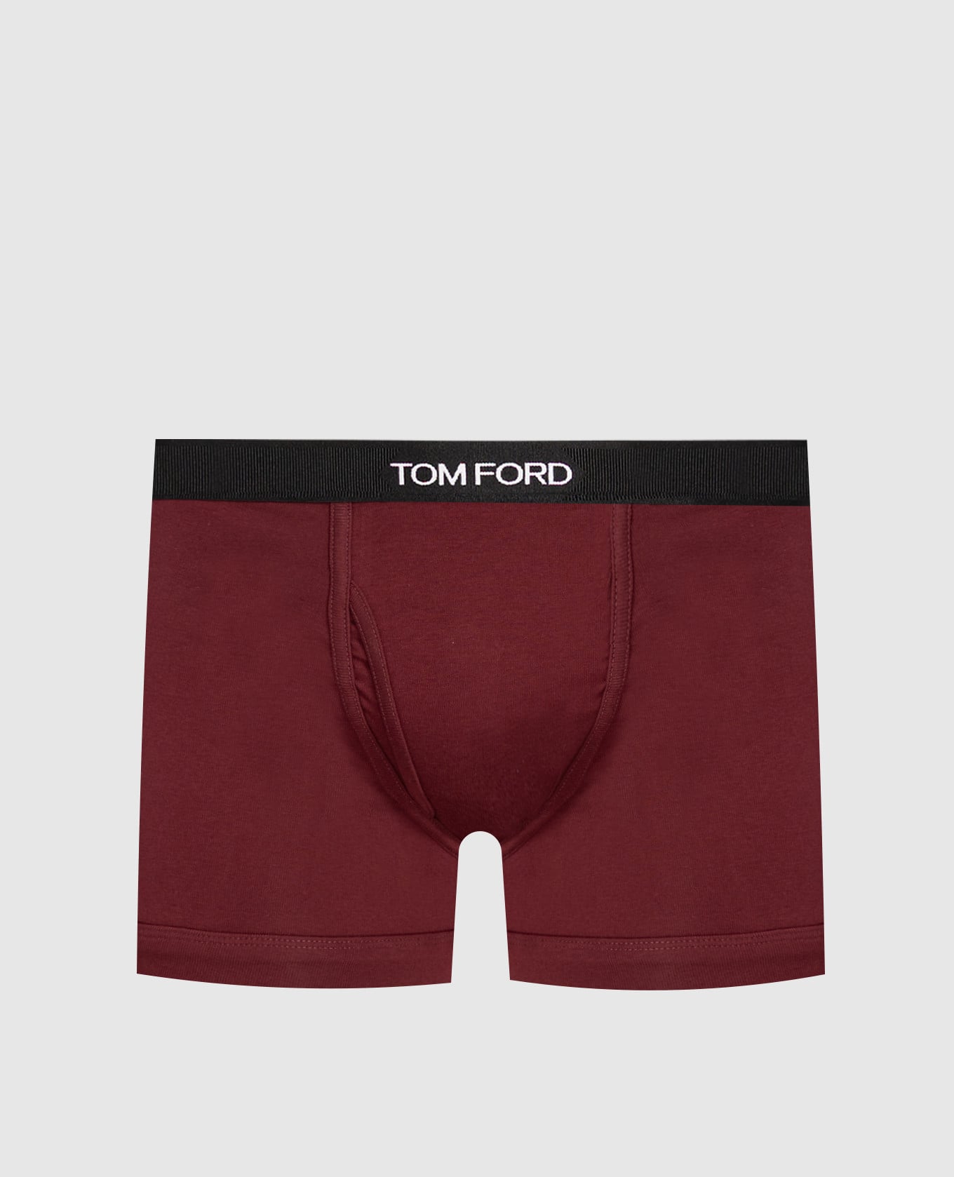 Burgundy boxer briefs with logo pattern