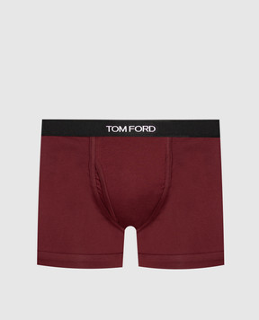 Tom Ford Burgundy boxer briefs with logo pattern T4LC31040