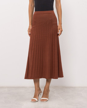 Twinset Brown midi skirt 262TP3122