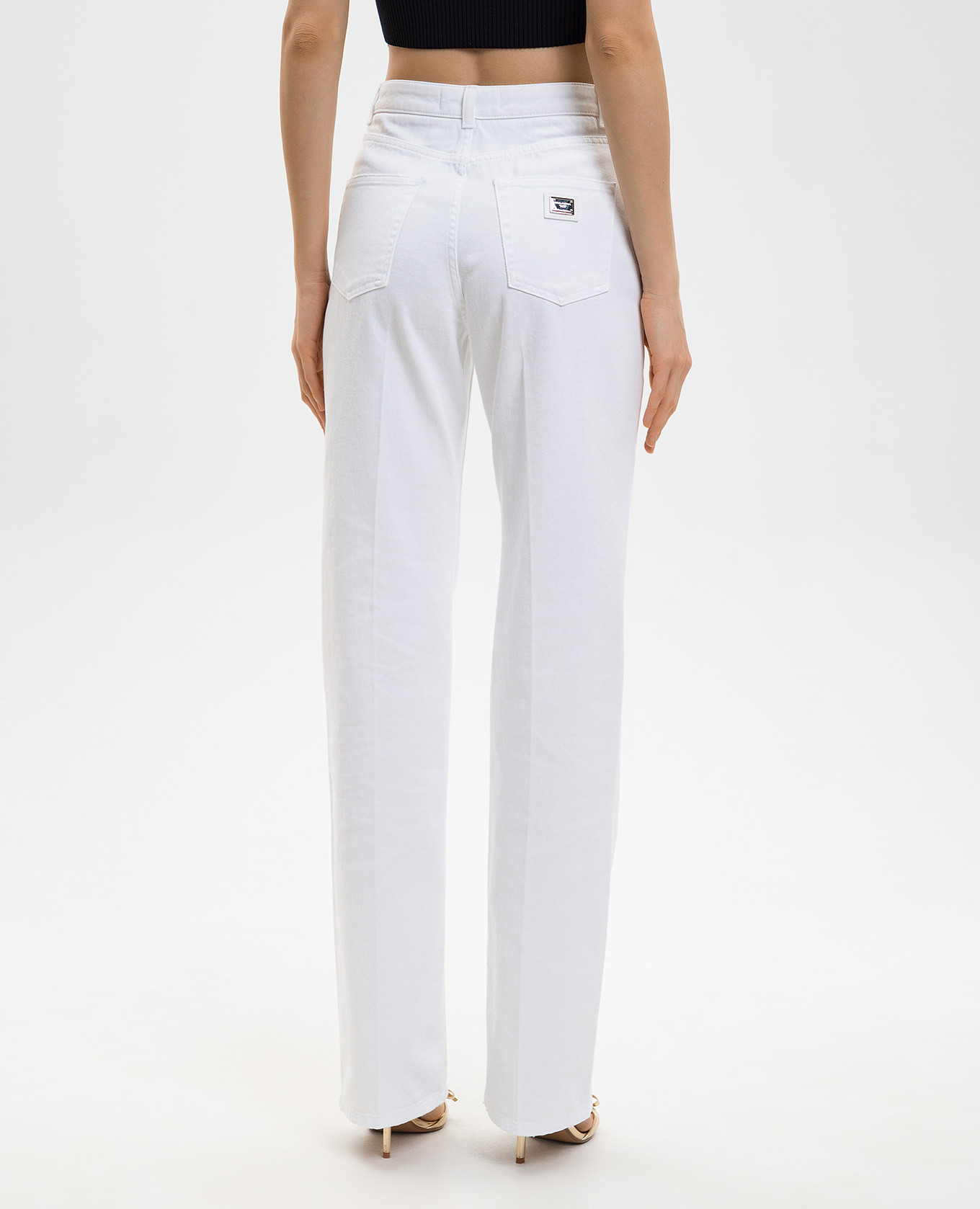 

White jeans with a patch Dolce&Gabbana