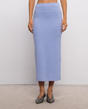 Gabriela Hearst Narayan blue cashmere and silk skirt 4269017A144