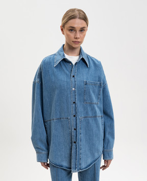 Missoni Blue denim shirt with logo patch DS26SJ0NBW00ZB