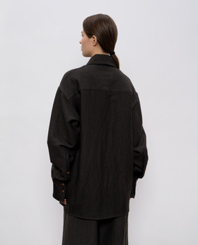 UMA WANG Gray linen and wool shirt UW1022