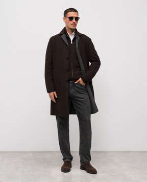 Cashmere&Whiskey Brown cashmere cardigan MU7931307341PF
