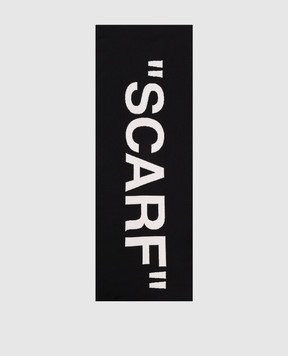 Off-White Black wool scarf with logo OMMA067F25KNI002