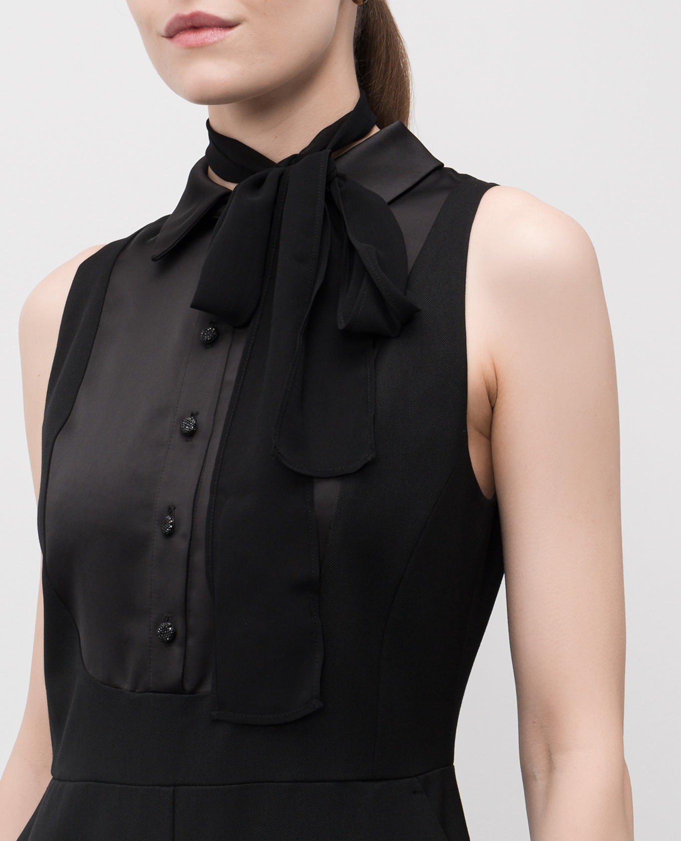 Black wool jumpsuit with logo Twinset 4